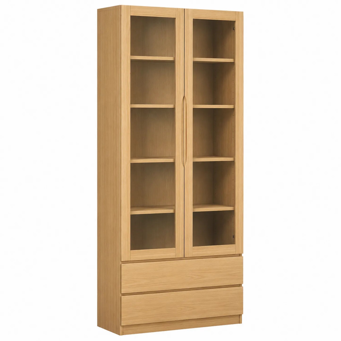 Bücherregal mit Türen aus Eichenholz 180x80x30cm