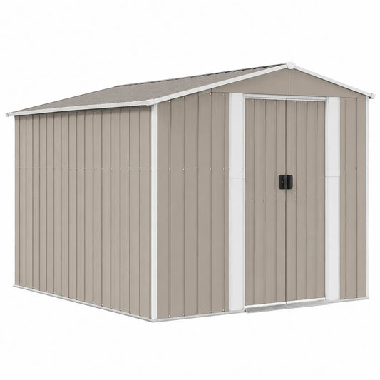 Metall Geräteschuppen Beige/Weiß 257x312x181 cm