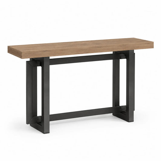 Konsolentisch Rechteckig MDF Holzoptik Stahl 120x40x75cm
