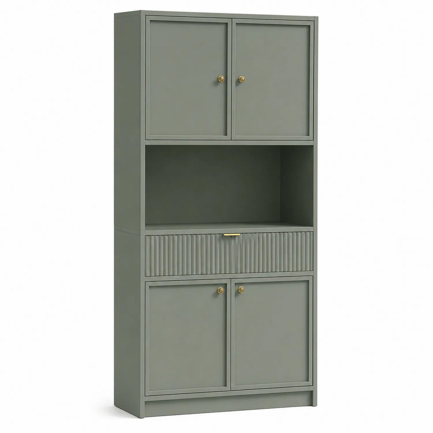 Mehrzweckschrank mit Türen und Schublade Grün MDF