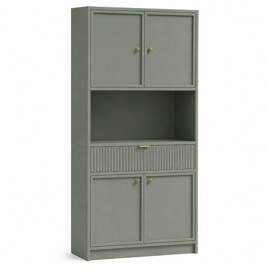 Mehrzweckschrank mit Türen und Schublade Grün MDF