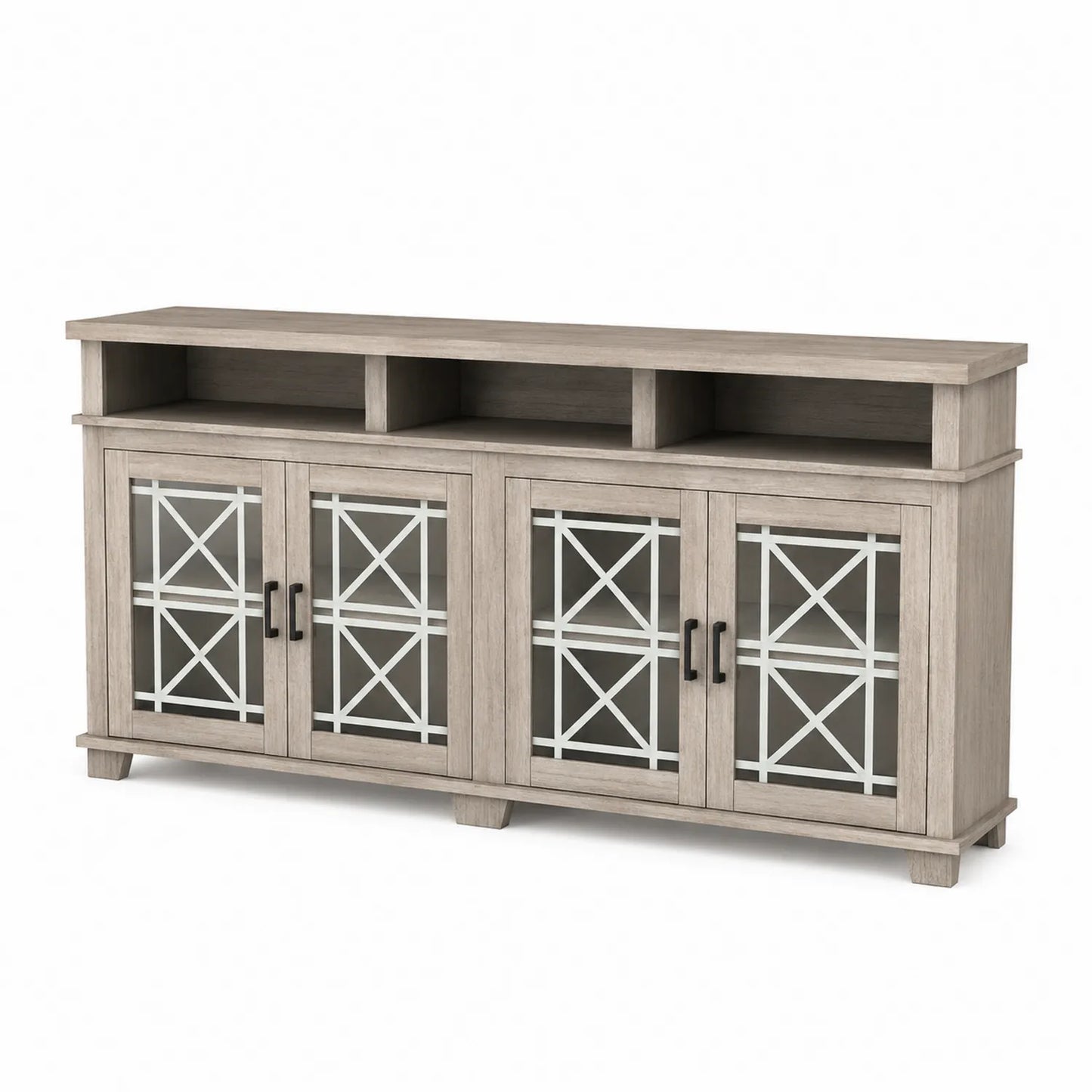 Sideboard mit Glastüren in Eicheoptik