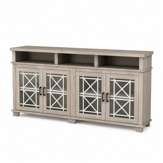 Sideboard mit Glastüren in Eicheoptik