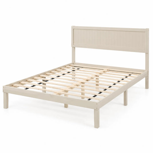 Doppelbett Holzgestell 140x200 cm Kiefer Beige