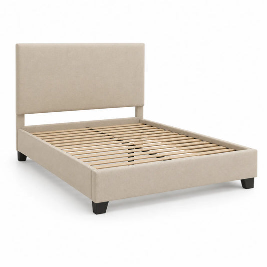Polsterbett Stoff Beige 160x200 cm